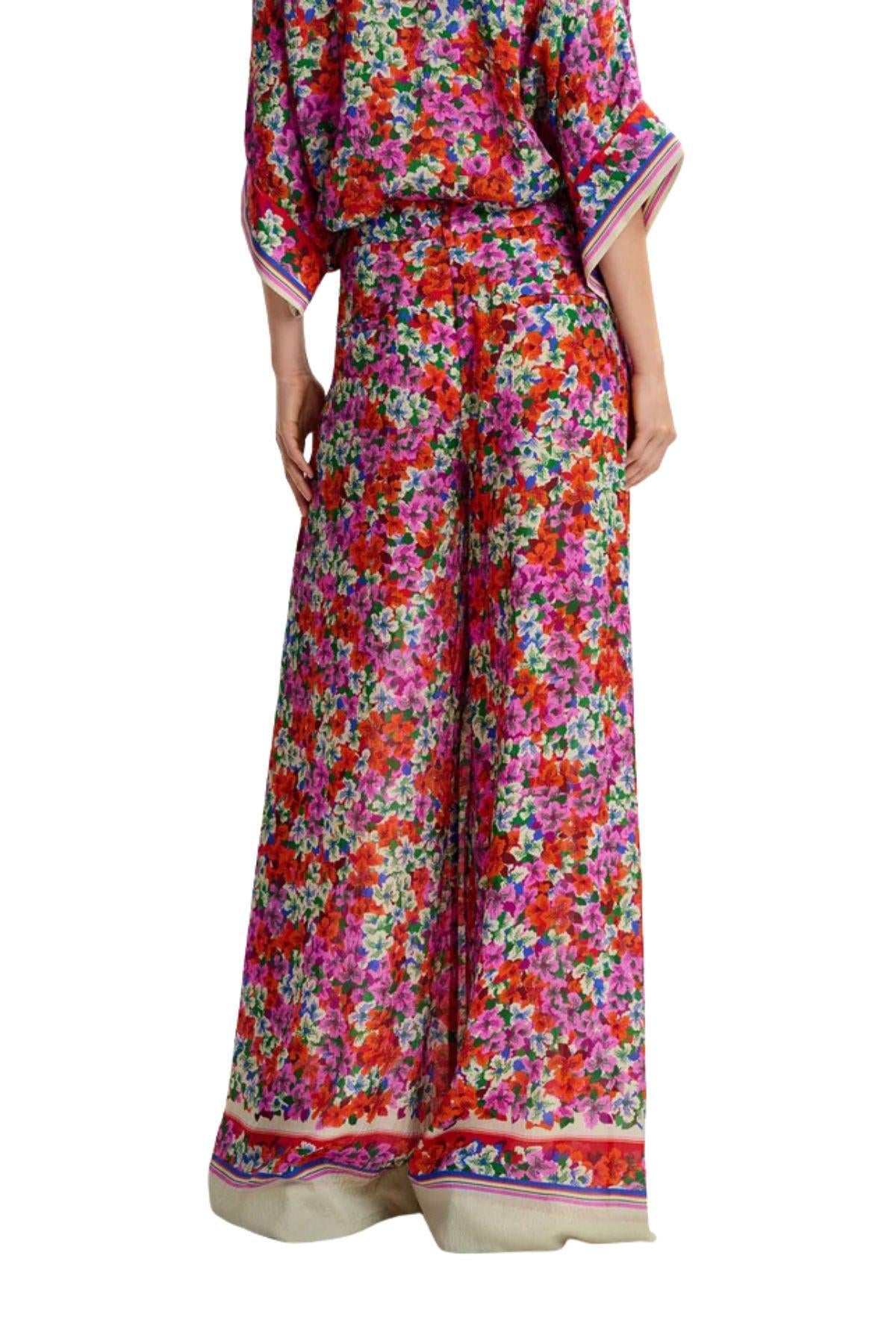 Pantalone Joek palazzo in fantasia floreale JOEK FIRE GLOW ESSENTIEL ANTWERP 