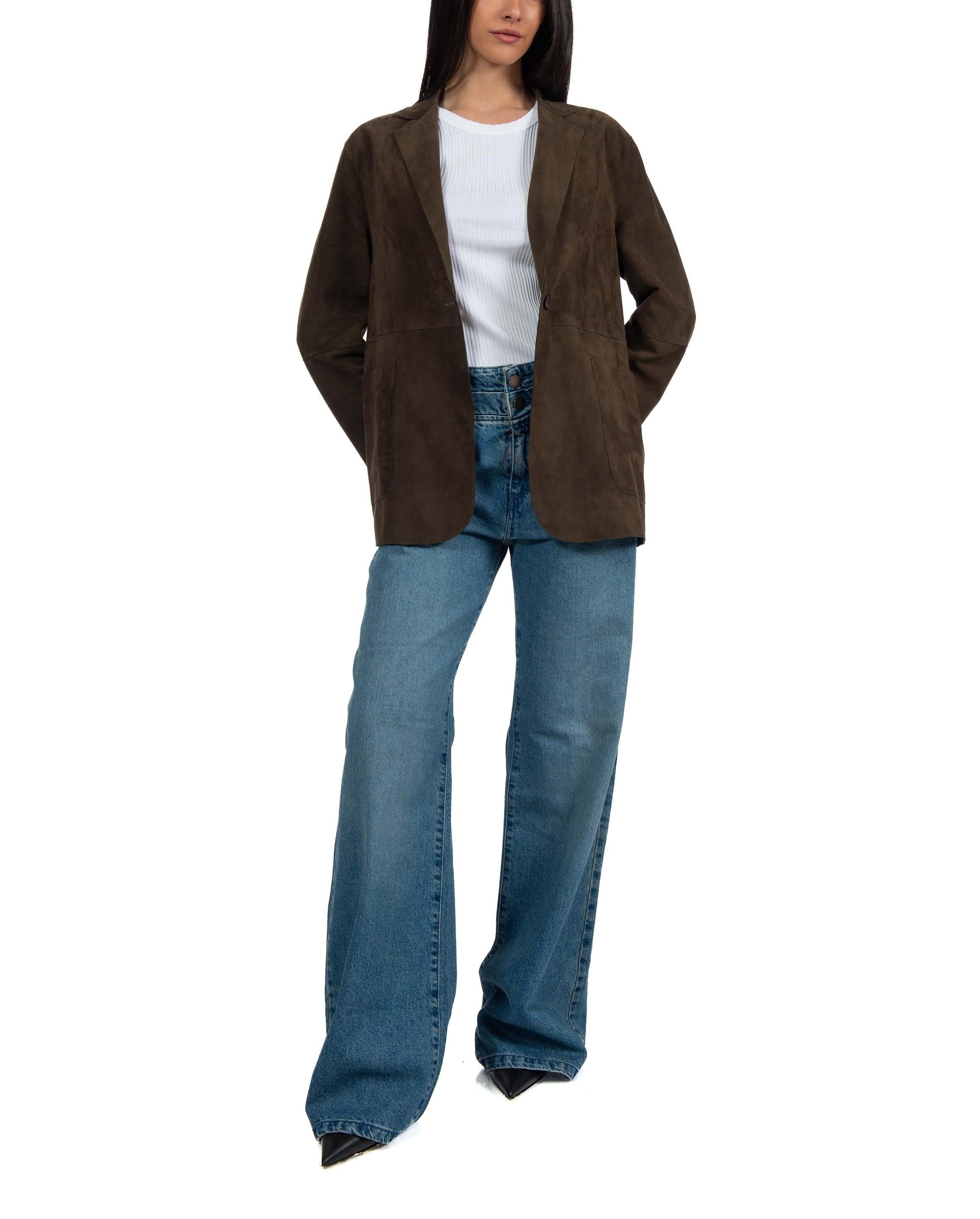 Giacca Bonnie in camoscio marrone BONNIE 126 THE JACKIE LEATHERS 