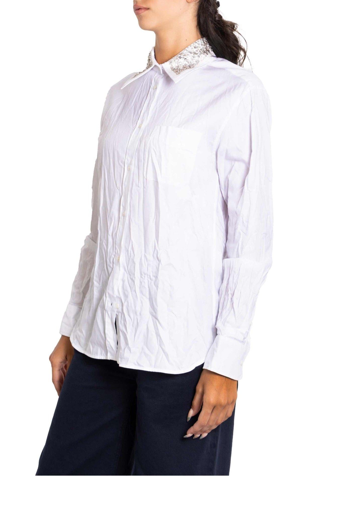 Camicia effetto stropicciata bianca G021 B N° 21 