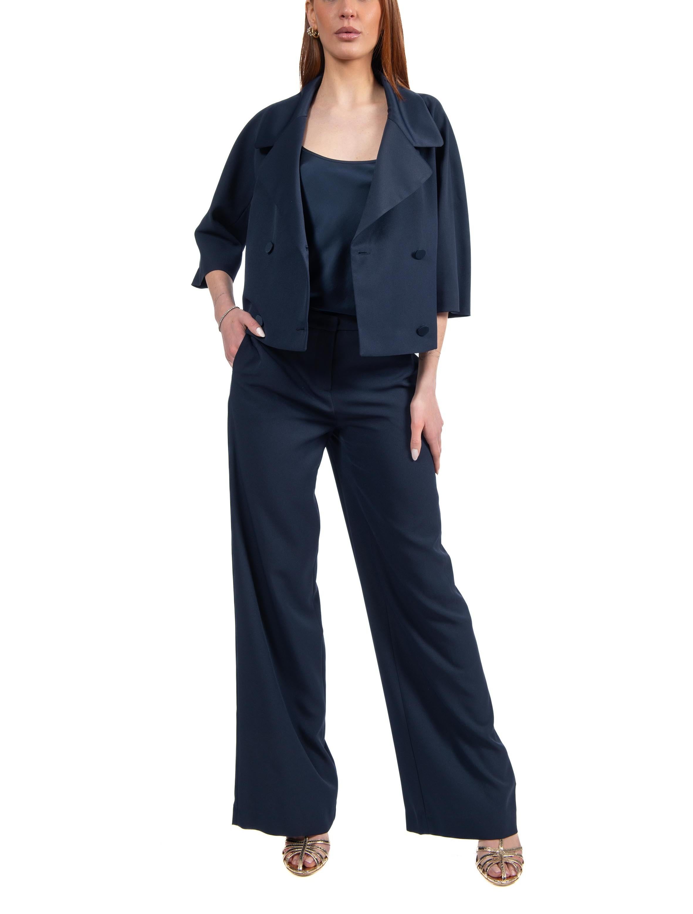 giacca doppio petto rever raso 4369 4258 NAVY ALICE MILLER 