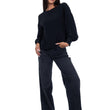Blusa in misto seta nero