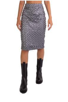 Gonna midi in rete e paillettes grigio GO187 G FEDERICA TOSI 