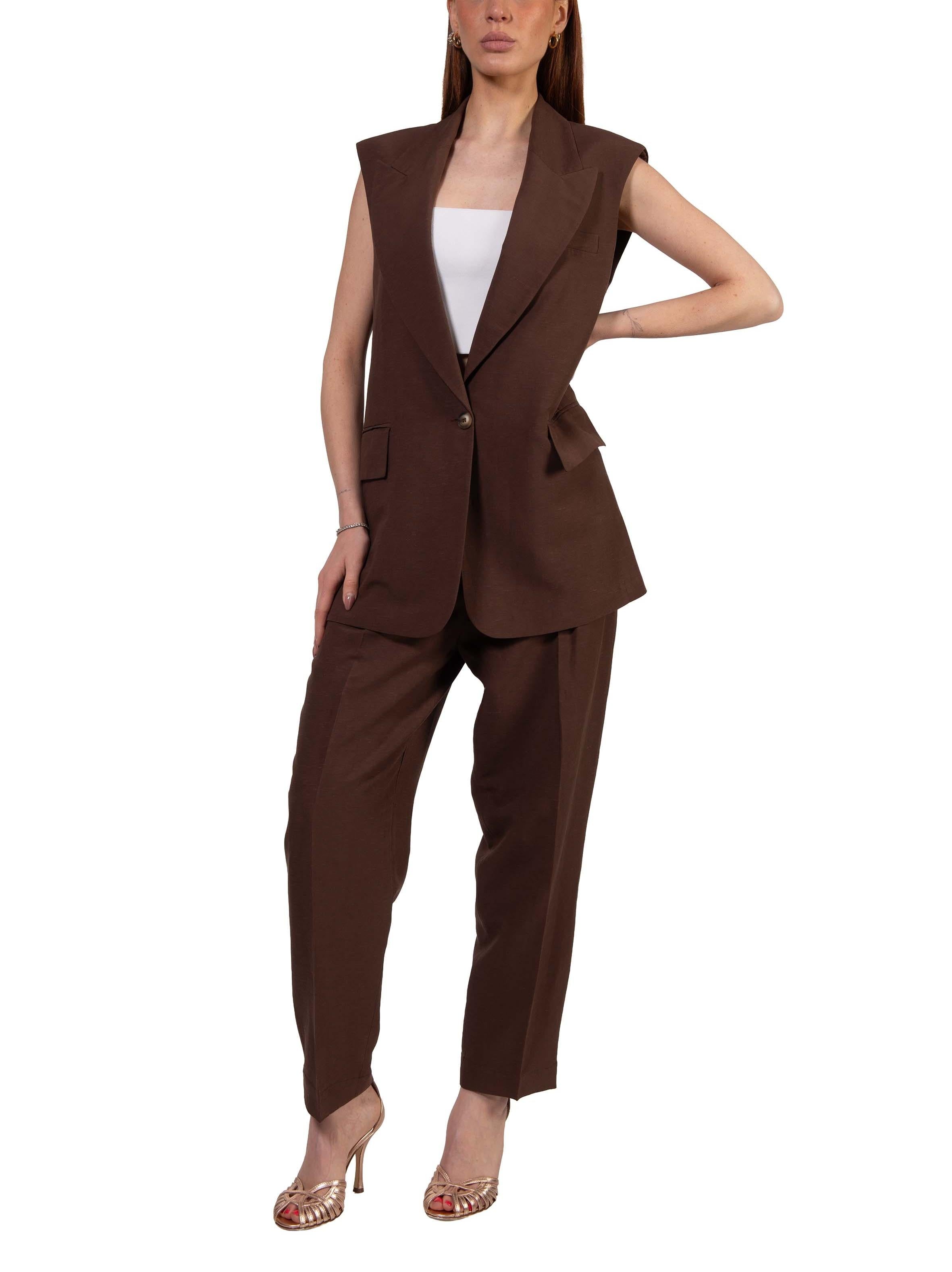 Gilet smanicato cioccolato 3798 2973 CIOCCOLATO ALICE MILLER 