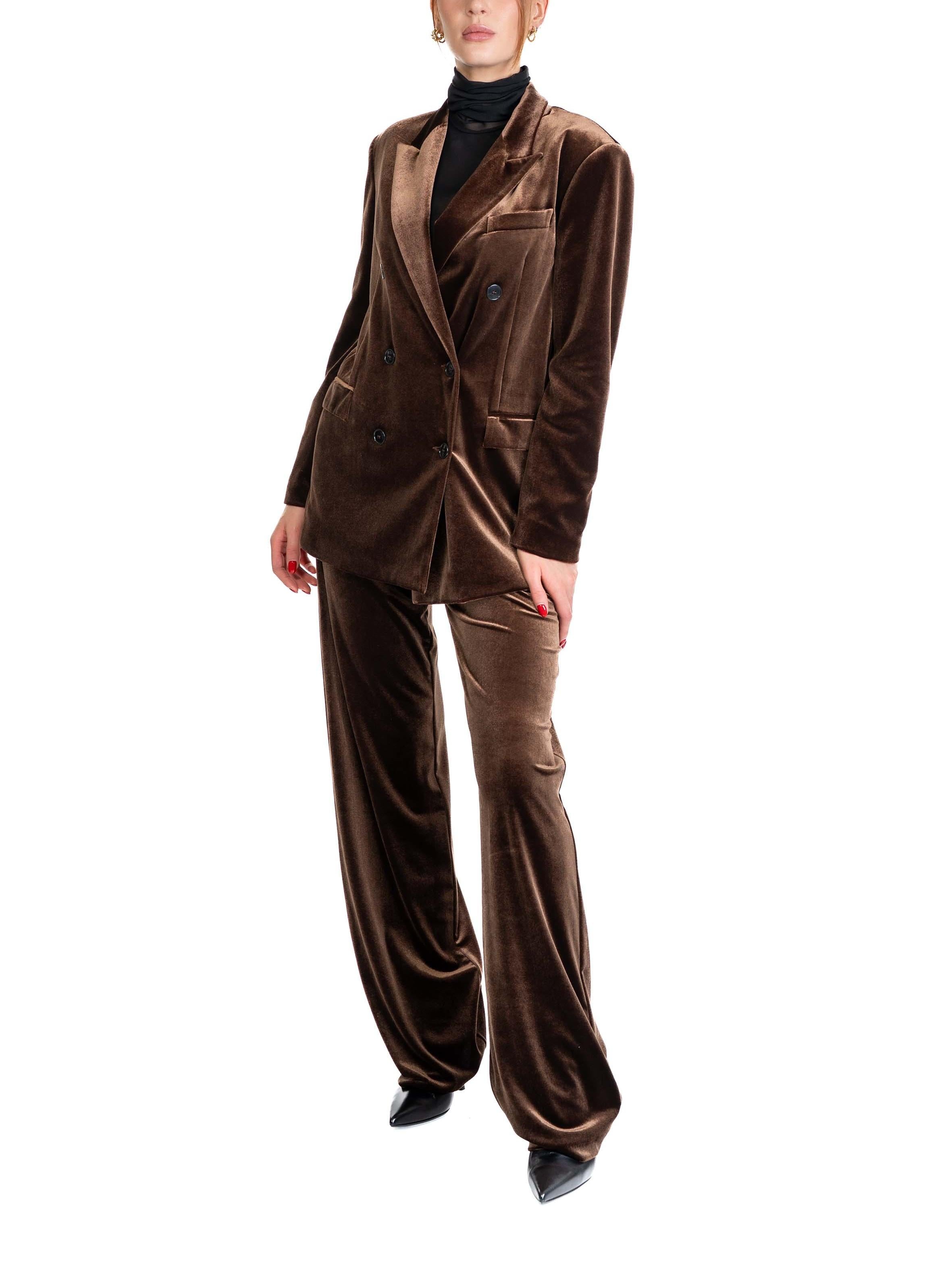 Giacca doppiopetto in ciniglia marrone 4731 1647 CAFFE ALICE MILLER 