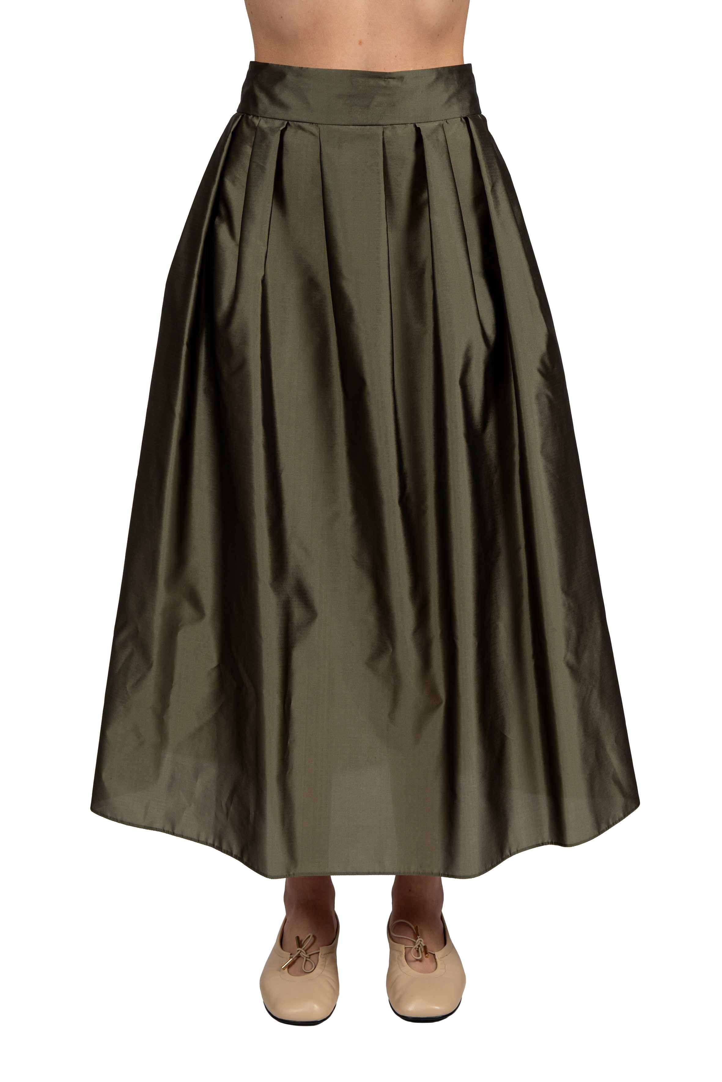 Gonna midi verde militare FEETTO 004 MAX MARA 