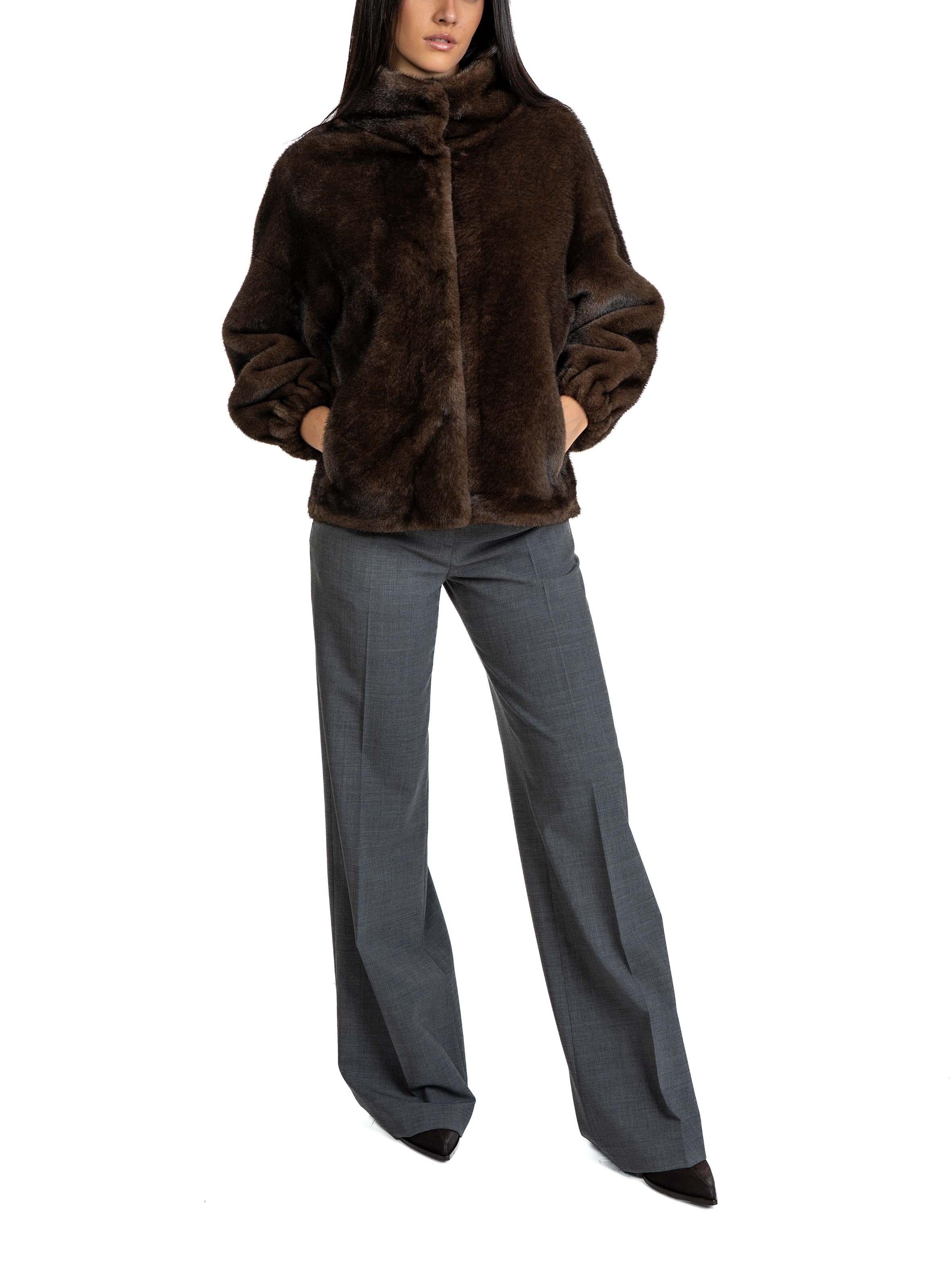 Bomber 7224 in ecopelliccia testa di moro 7224 BRUNO Bully 