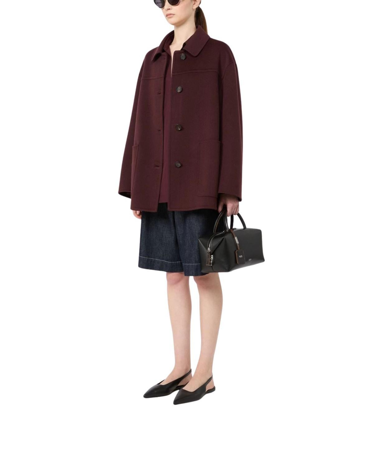 Cappotto corto in drap di lana bordeux Giugno GIUGNO 017 BORDO MAX MARA 