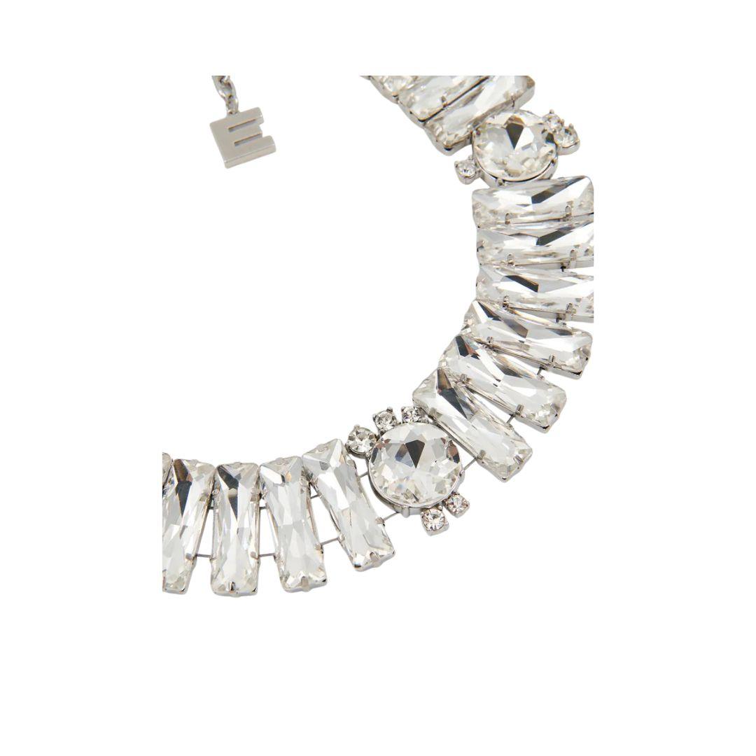 Collana con strass rettangolari argento JELIX LACE OFF WHITE ESSENTIEL ANTWERP 