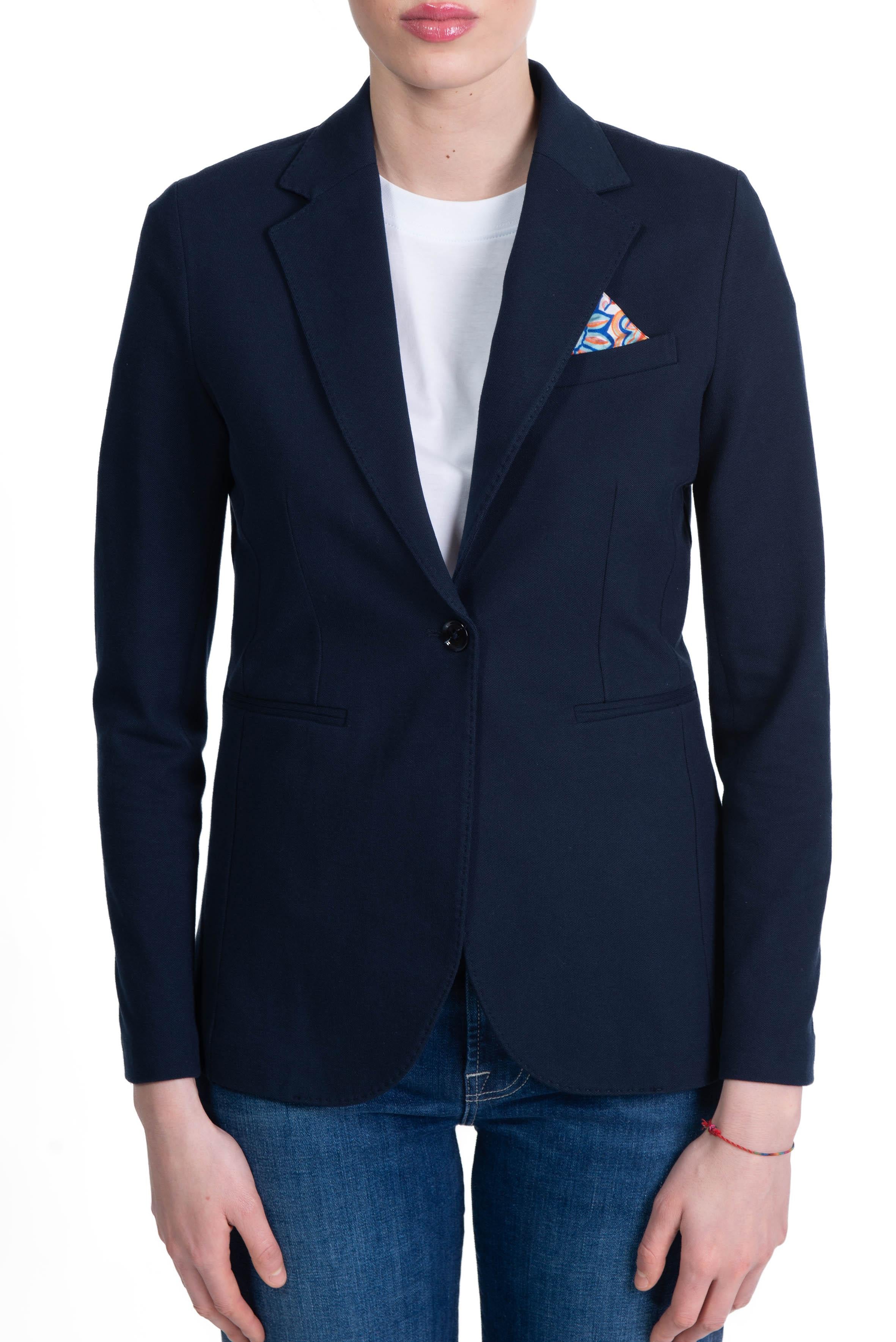 Giacca slim piquet blu FD3368 447 BLU NAVY CIRCOLO 