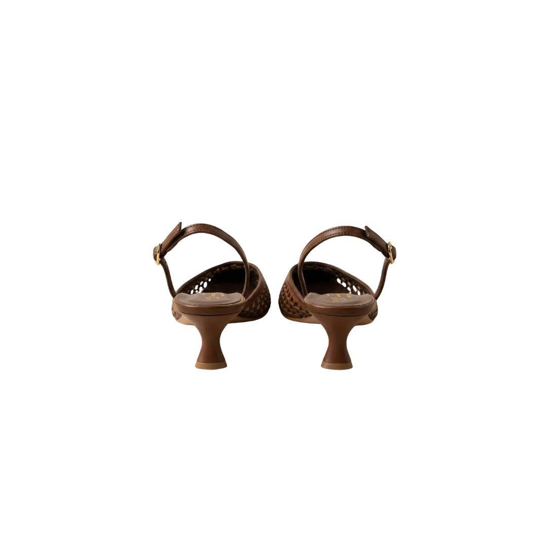 Slingback traforata 1666 testa di moro 1666 CHOCO BIANCA DI 