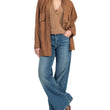 Giacca camicia in suede tabacco 40104