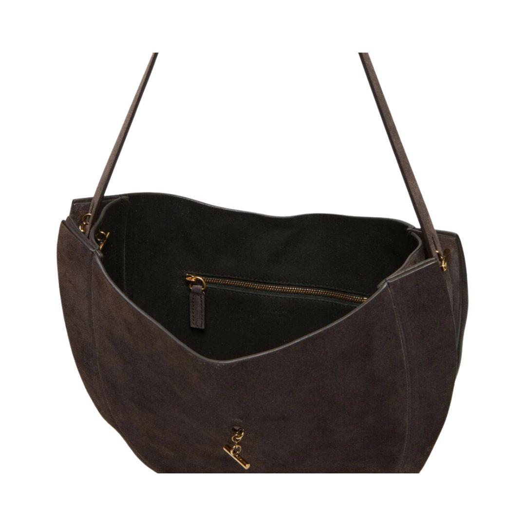 Borsa LIZ suede Testa di Moro LIZ DARK BROWN MINO BOSSI 