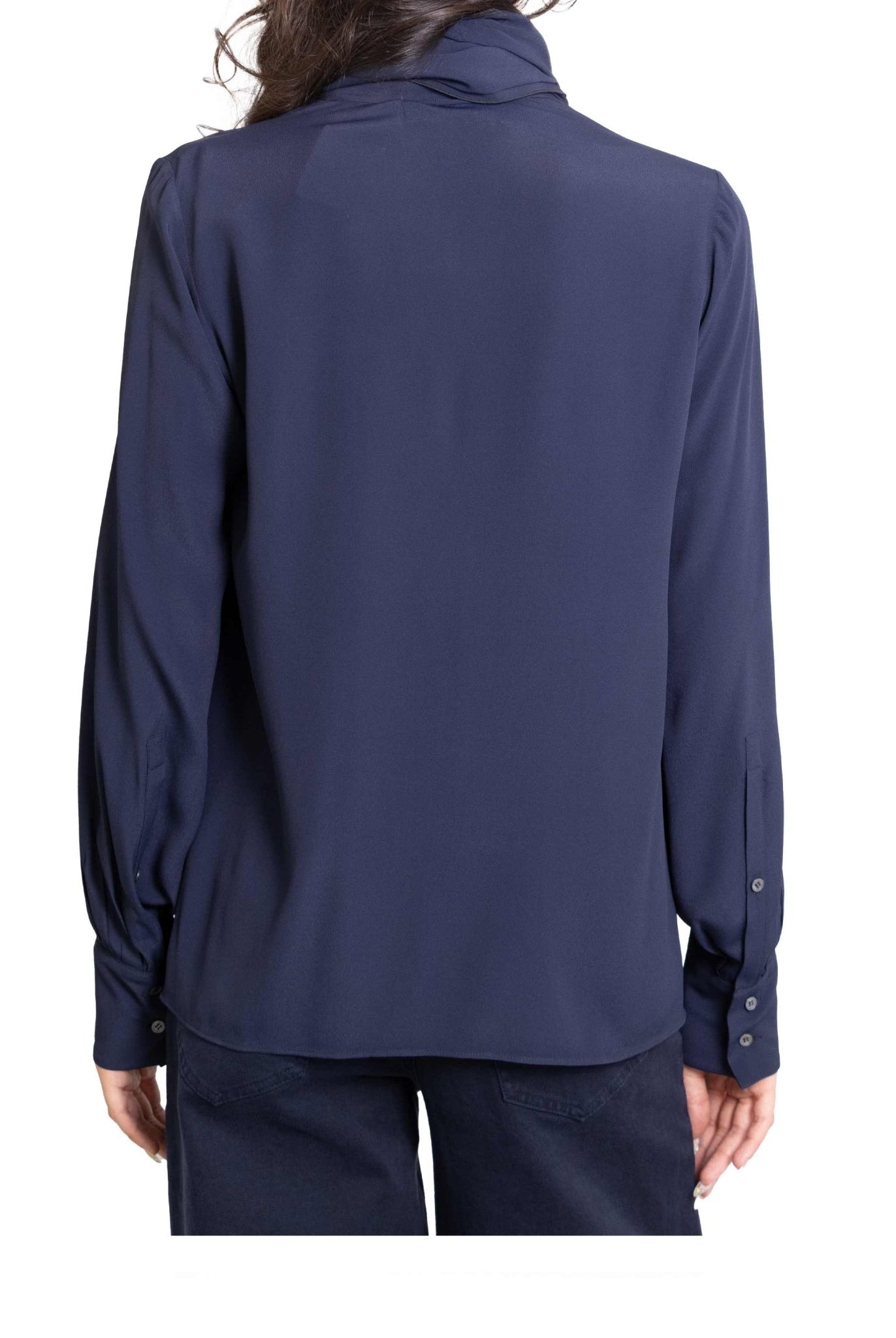Blusa blu con drappeggio frontale- N°21 -Giorgioquinto