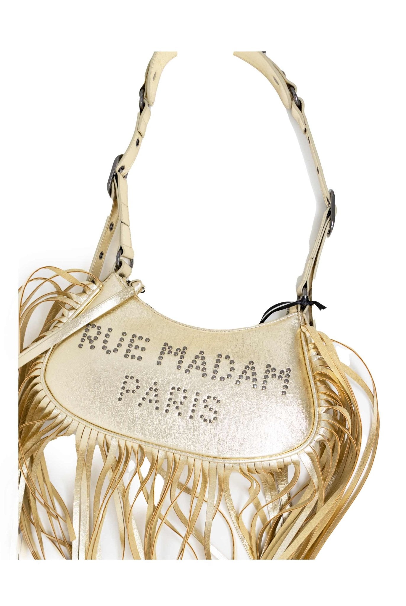 Borsa mezzaluna oro con frange- Rue madam paris -Giorgioquinto