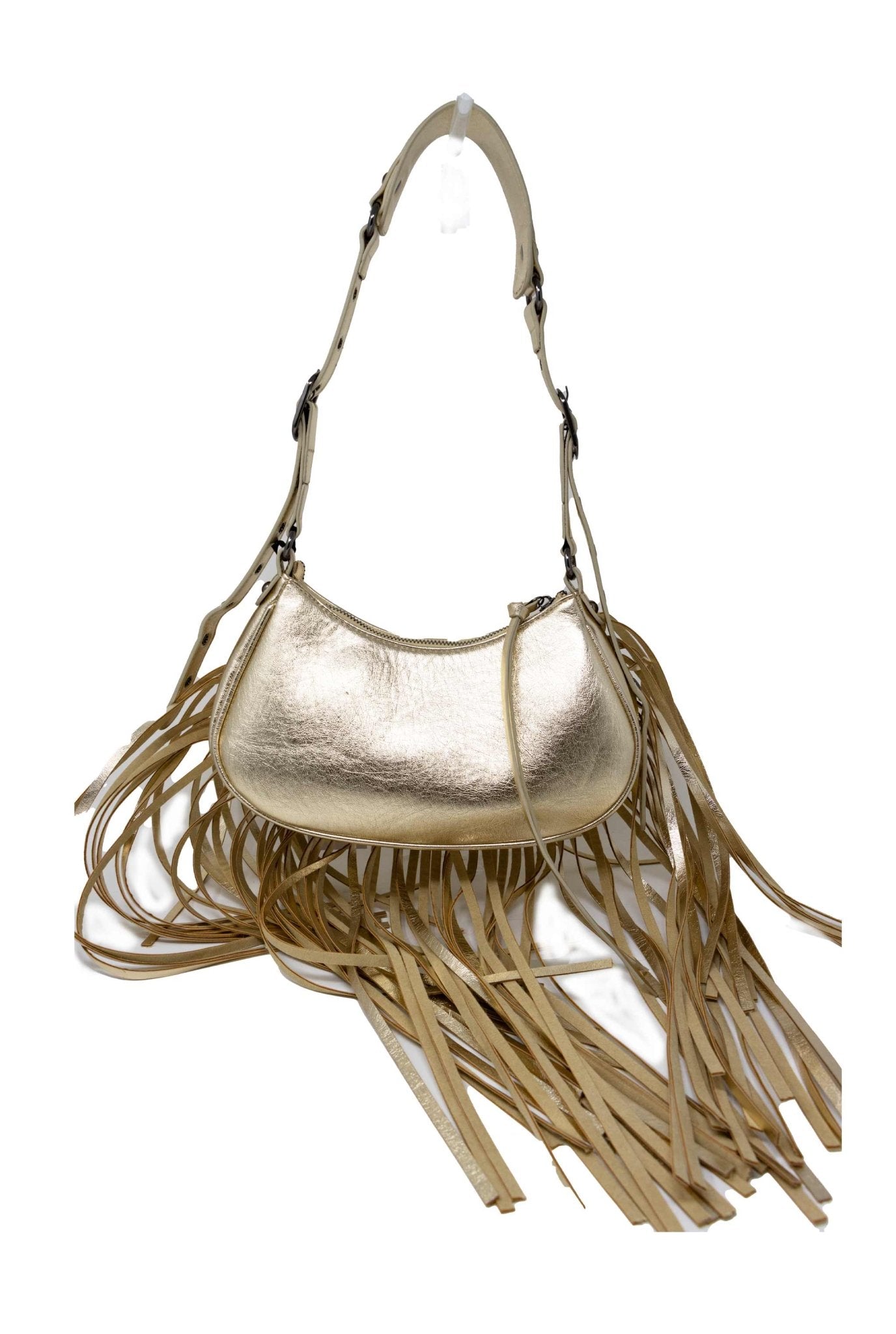 Gold on sale fringe bag