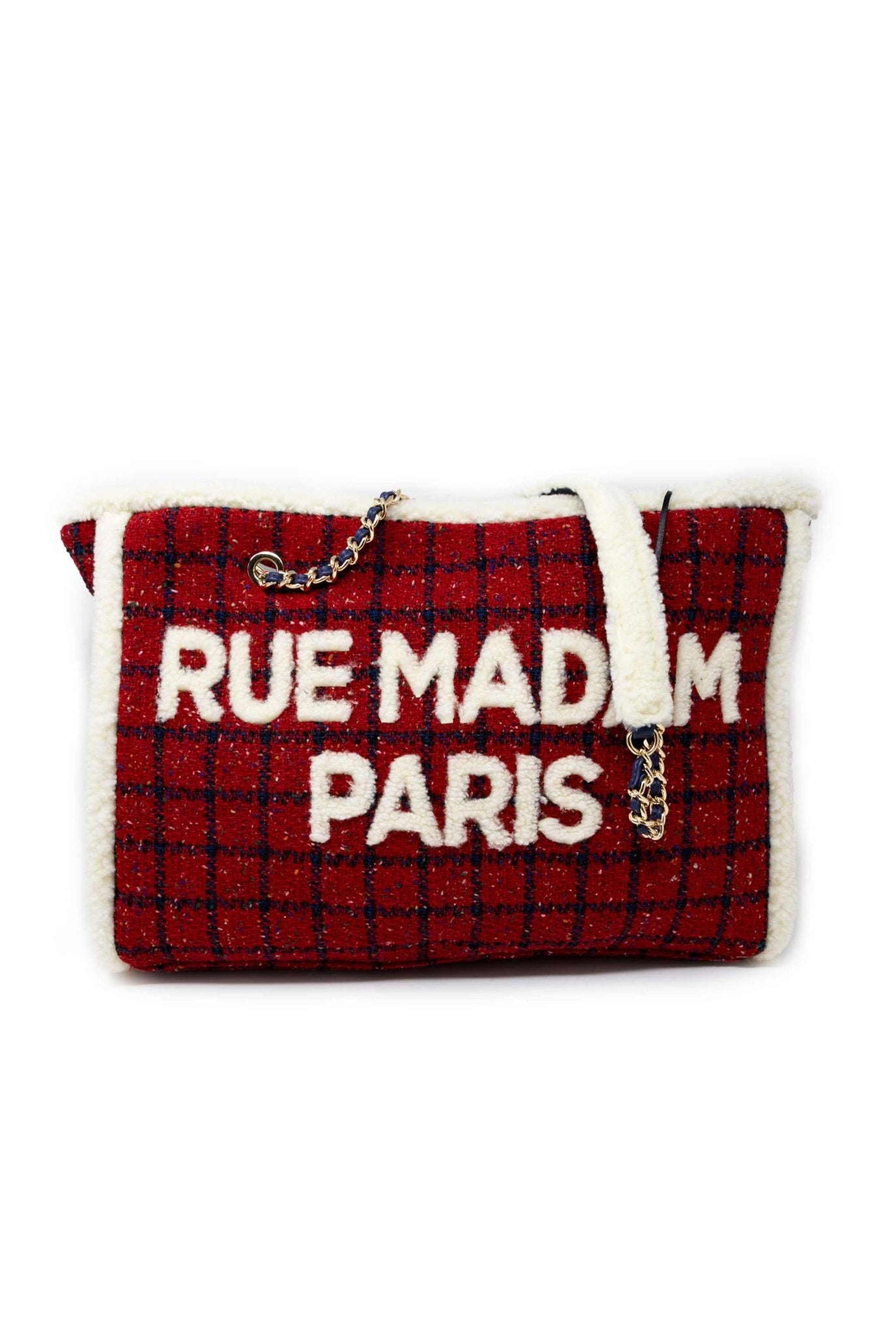 Borsa shopping in tweed rossa- Rue madam paris -Giorgioquinto