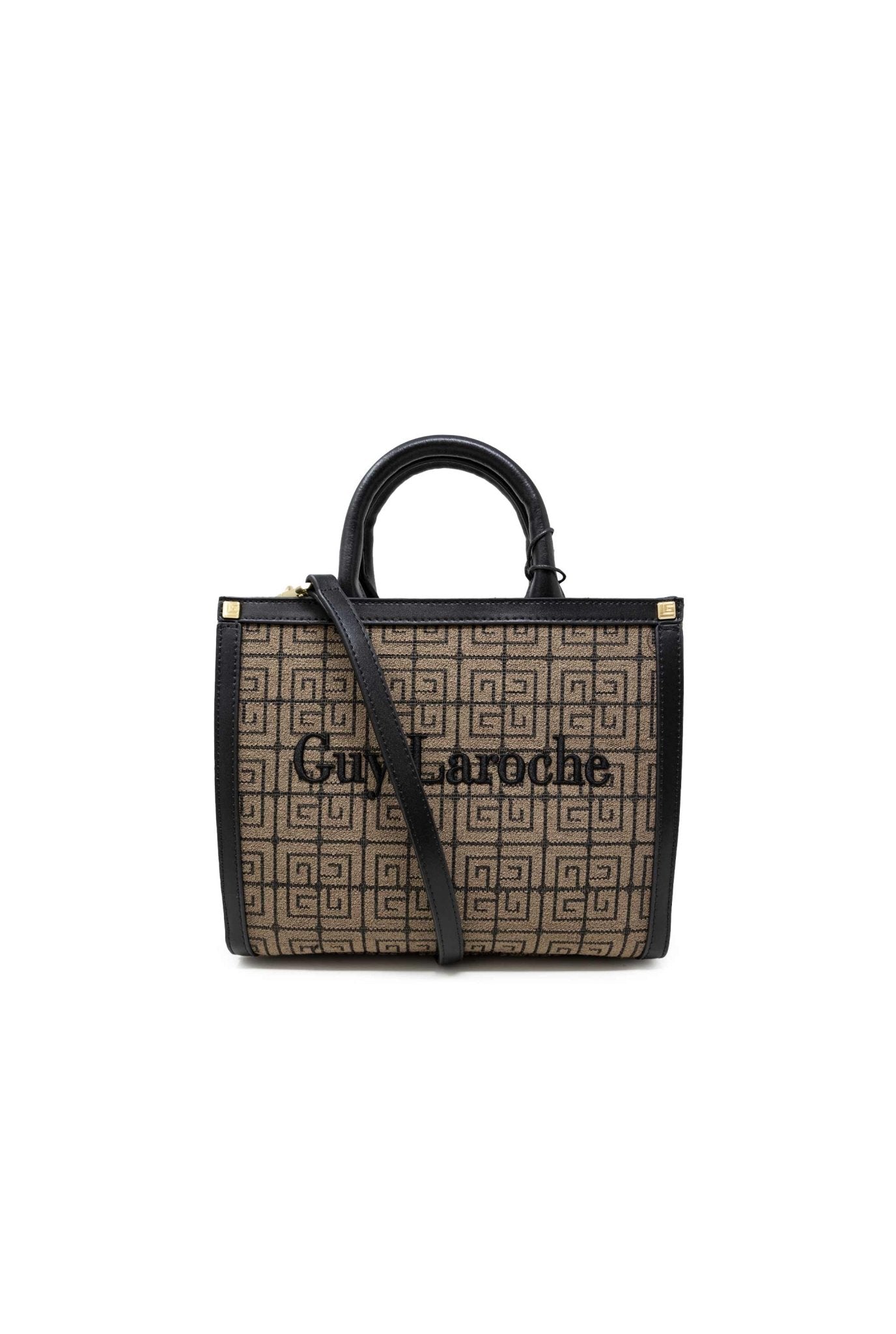 Borsa tote monogram marrone e nera