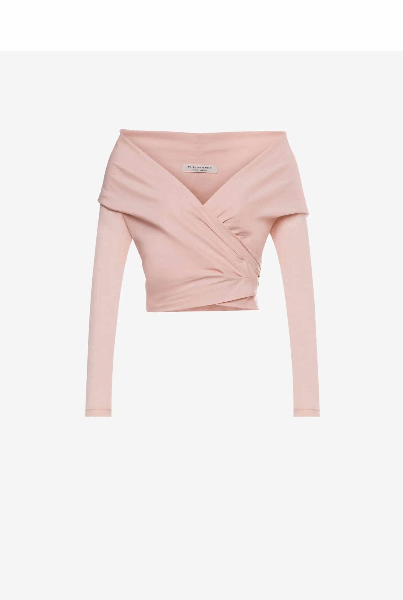 Camicia crop in taffetà stretch rosa- Philosophy -Giorgioquinto
