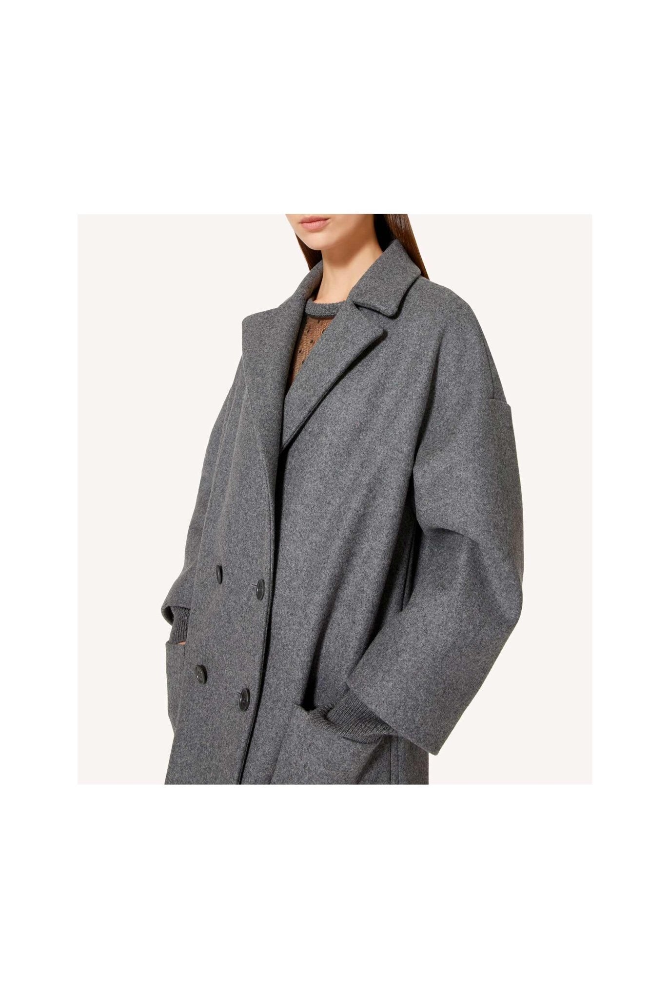 Cappotto in panno lana grigio- Red Valentino -Giorgioquinto