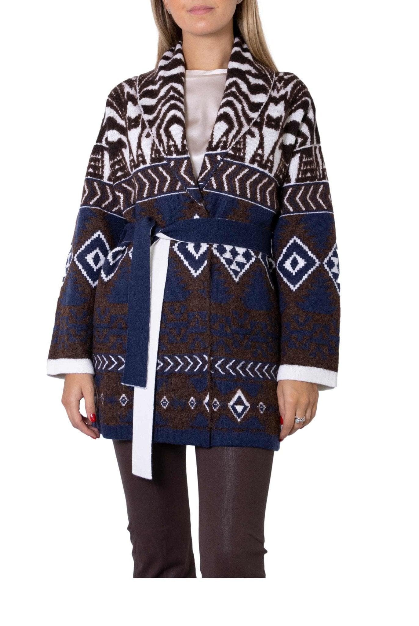 Cardigan in lana con motivo jacquard- D.Exterior -Giorgioquinto