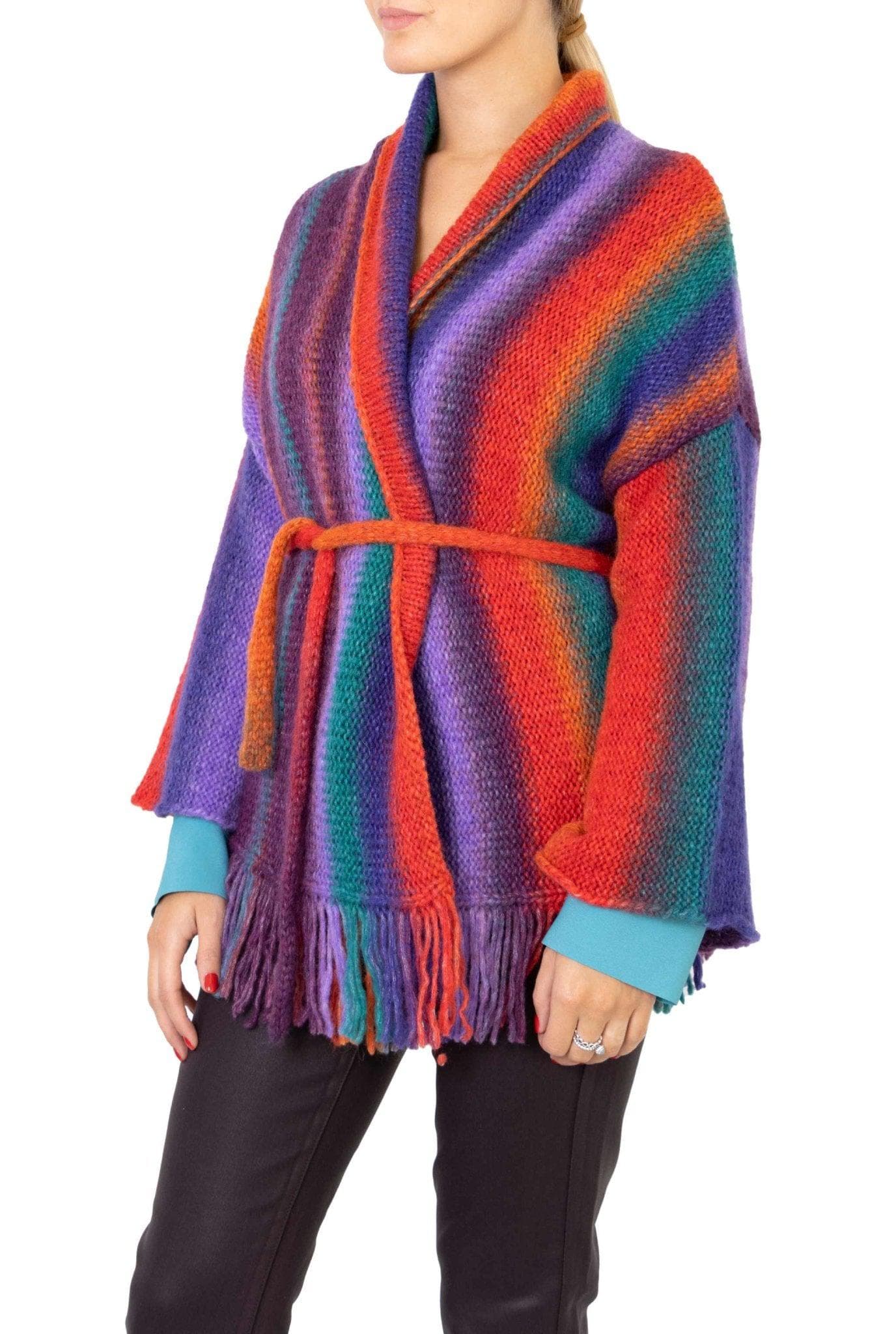 Cardigan multicolore in lana- Gallo -Giorgioquinto