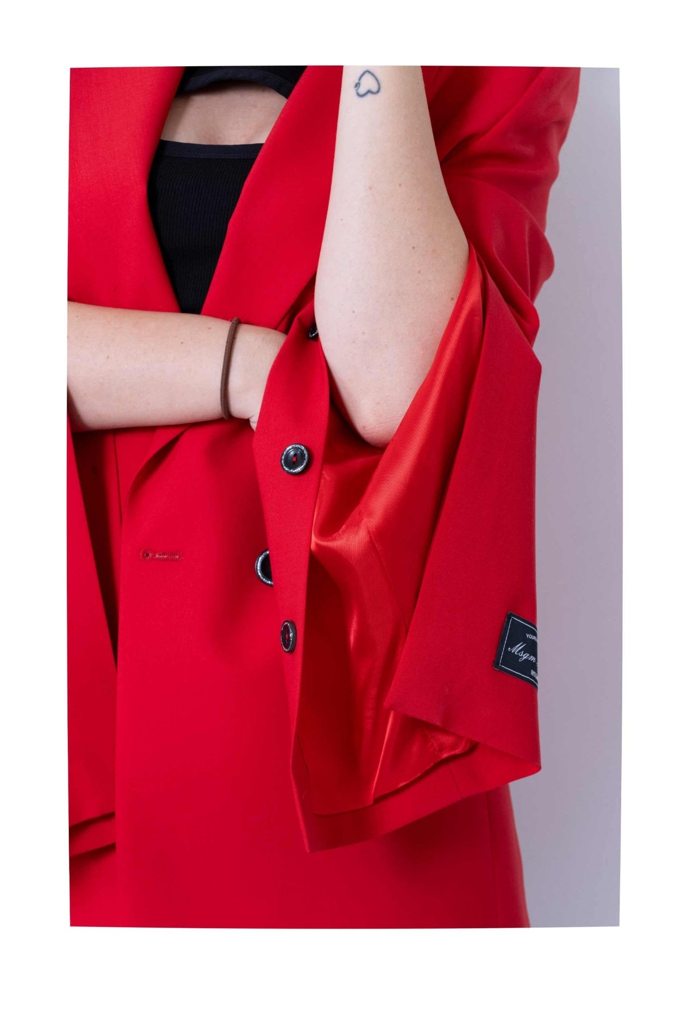 Giacca doppiopetto rossa con bottoni- MSGM -Giorgioquinto