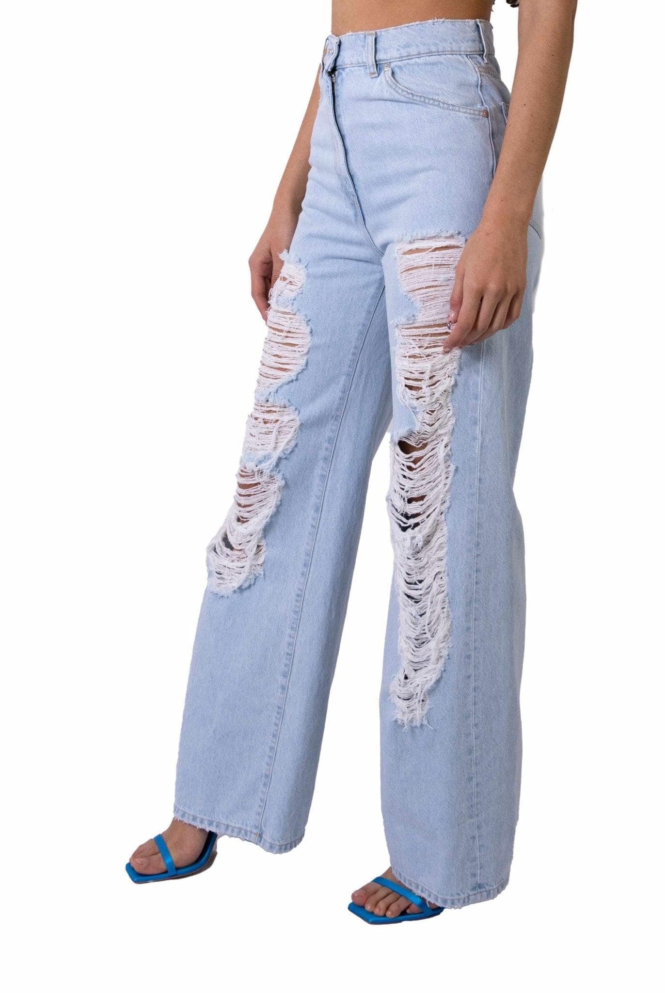 Jeans chiaro con strappi- MSGM -Giorgioquinto