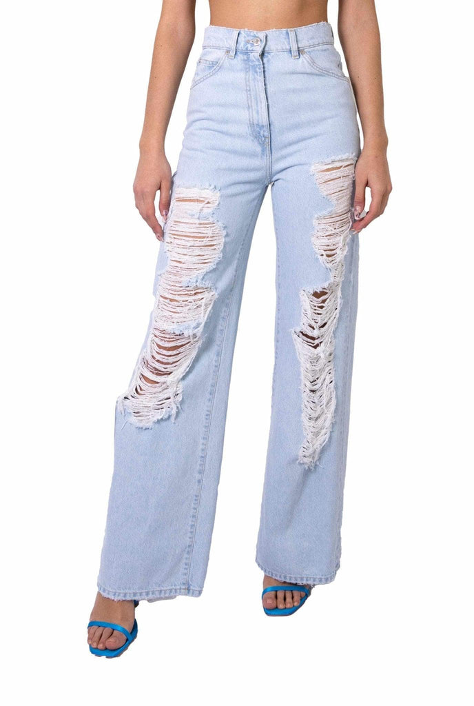Jeans chiaro con strappi- MSGM -Giorgioquinto
