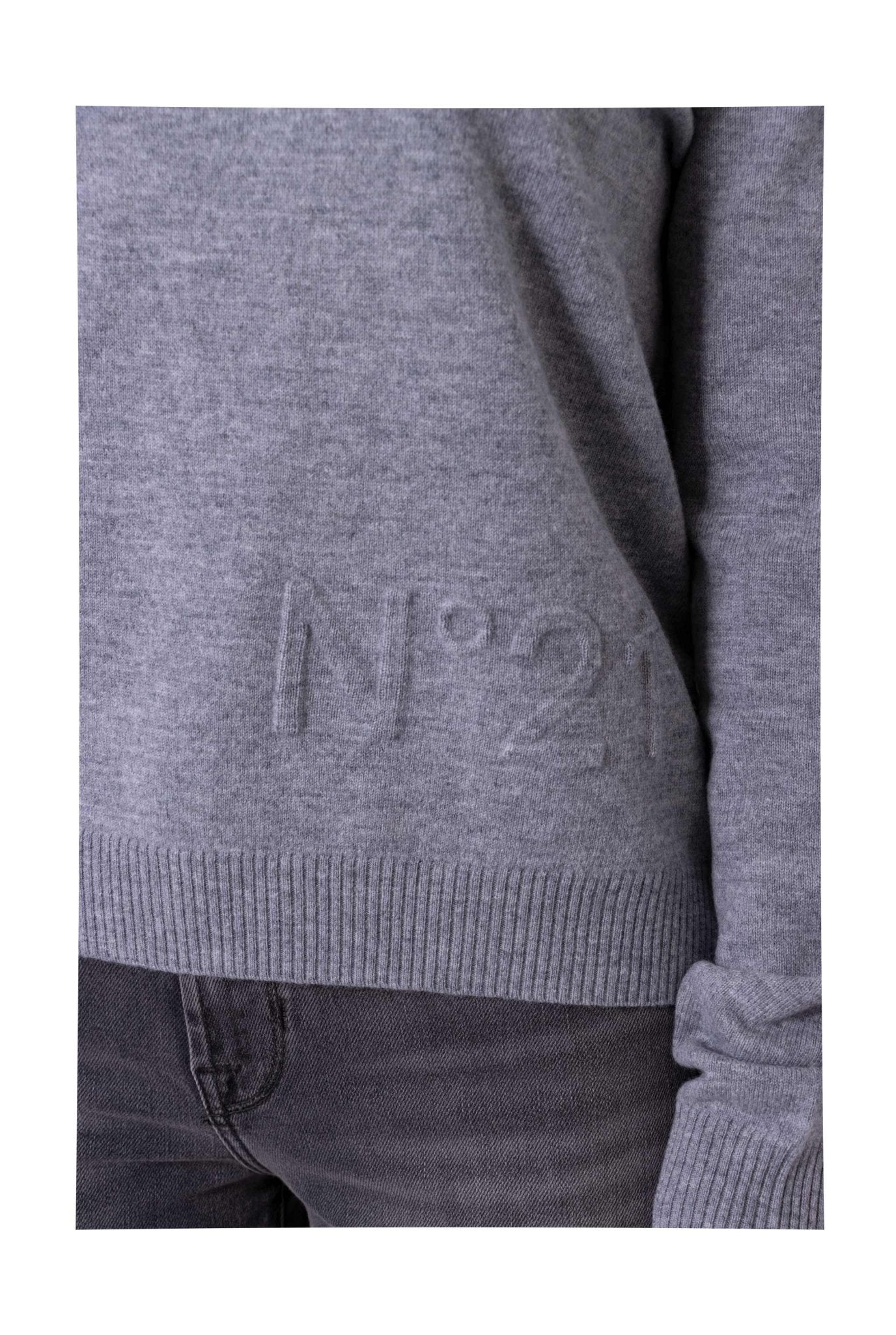 Maglia in lana grigia con logo- N°21 -Giorgioquinto