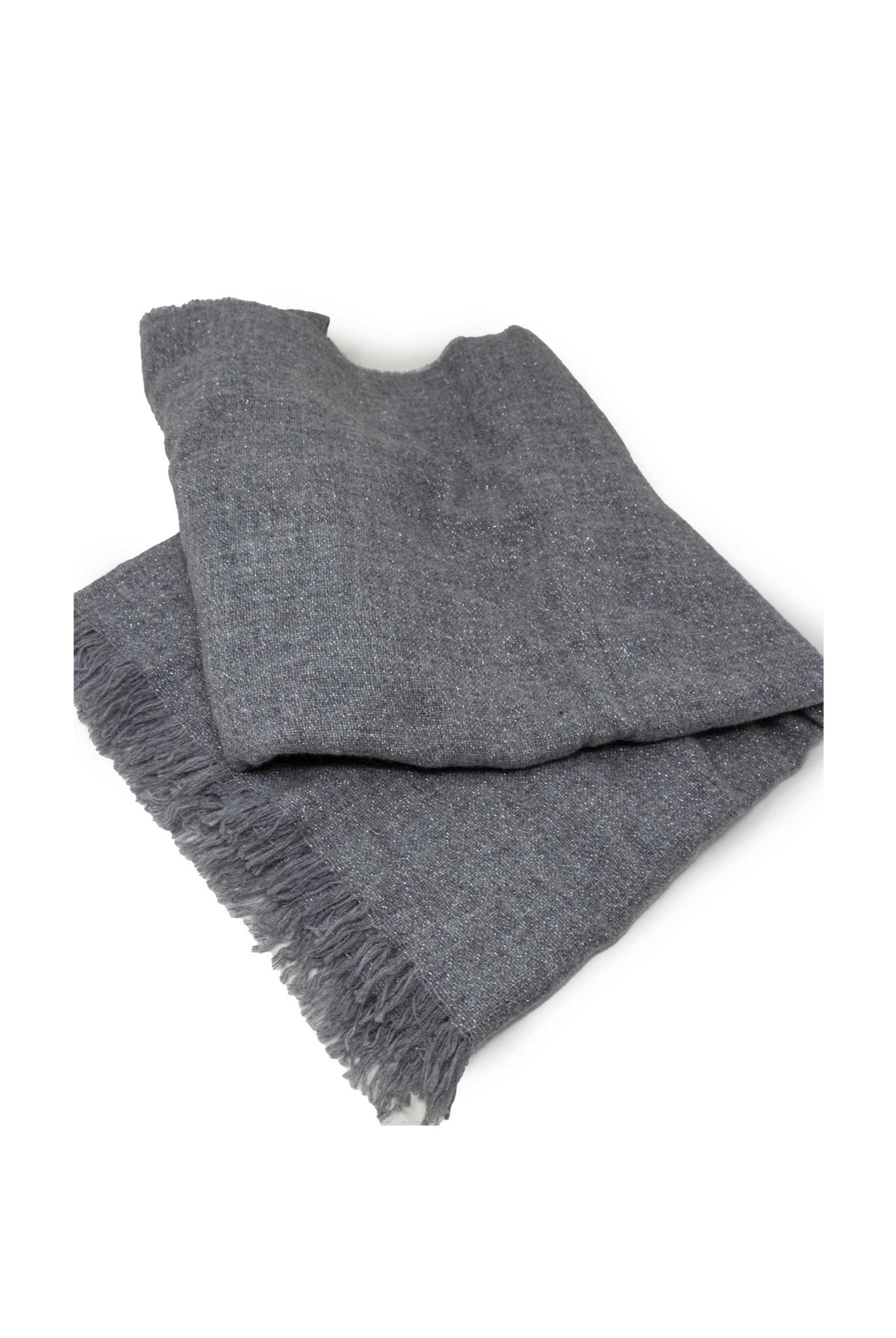 Maxi foulard in garza di lana lurex grigio- Liviana Conti -Giorgioquinto