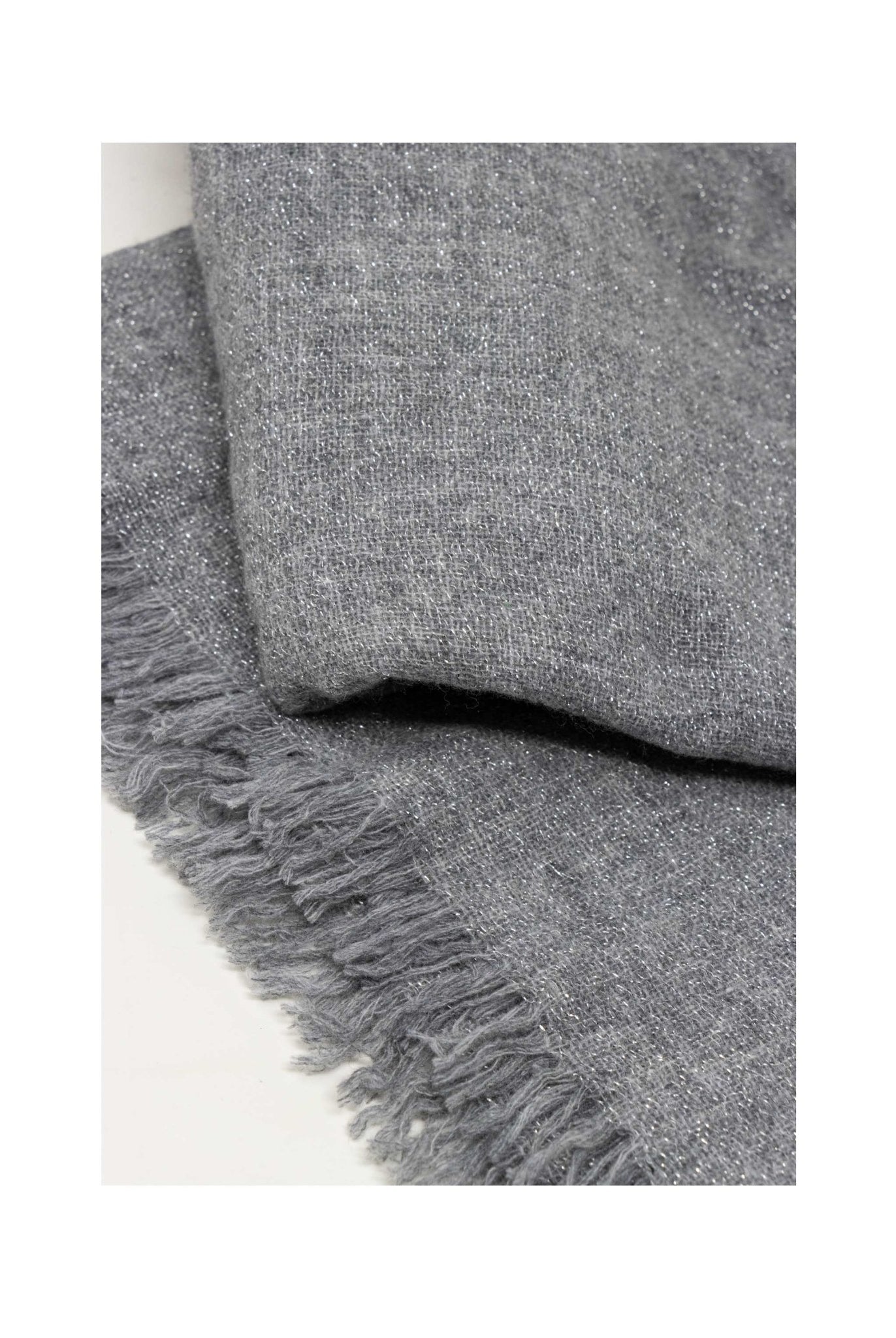 Maxi foulard in garza di lana lurex grigio- Liviana Conti -Giorgioquinto
