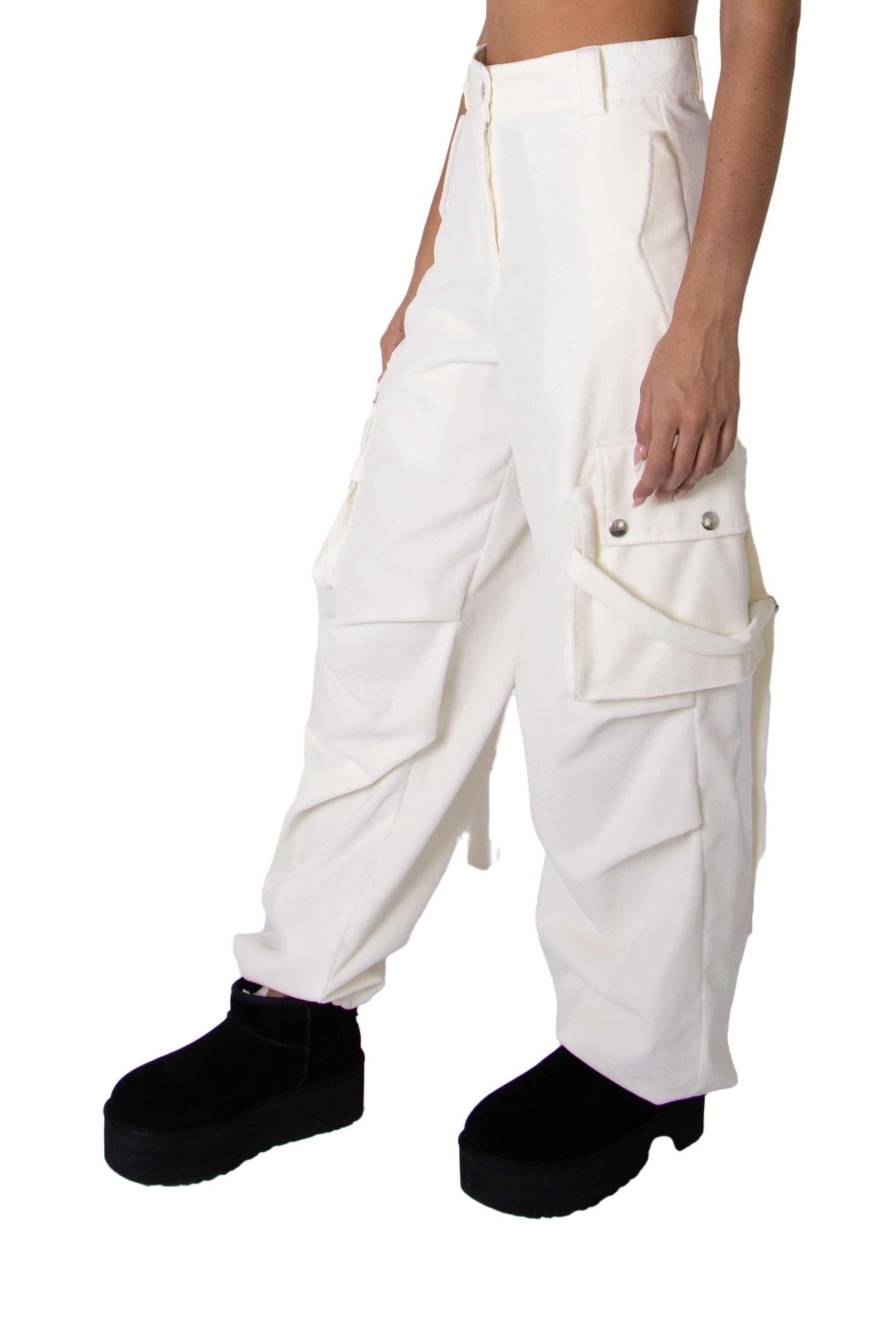 Pantalone cargo in velluto bianco- MSGM -Giorgioquinto