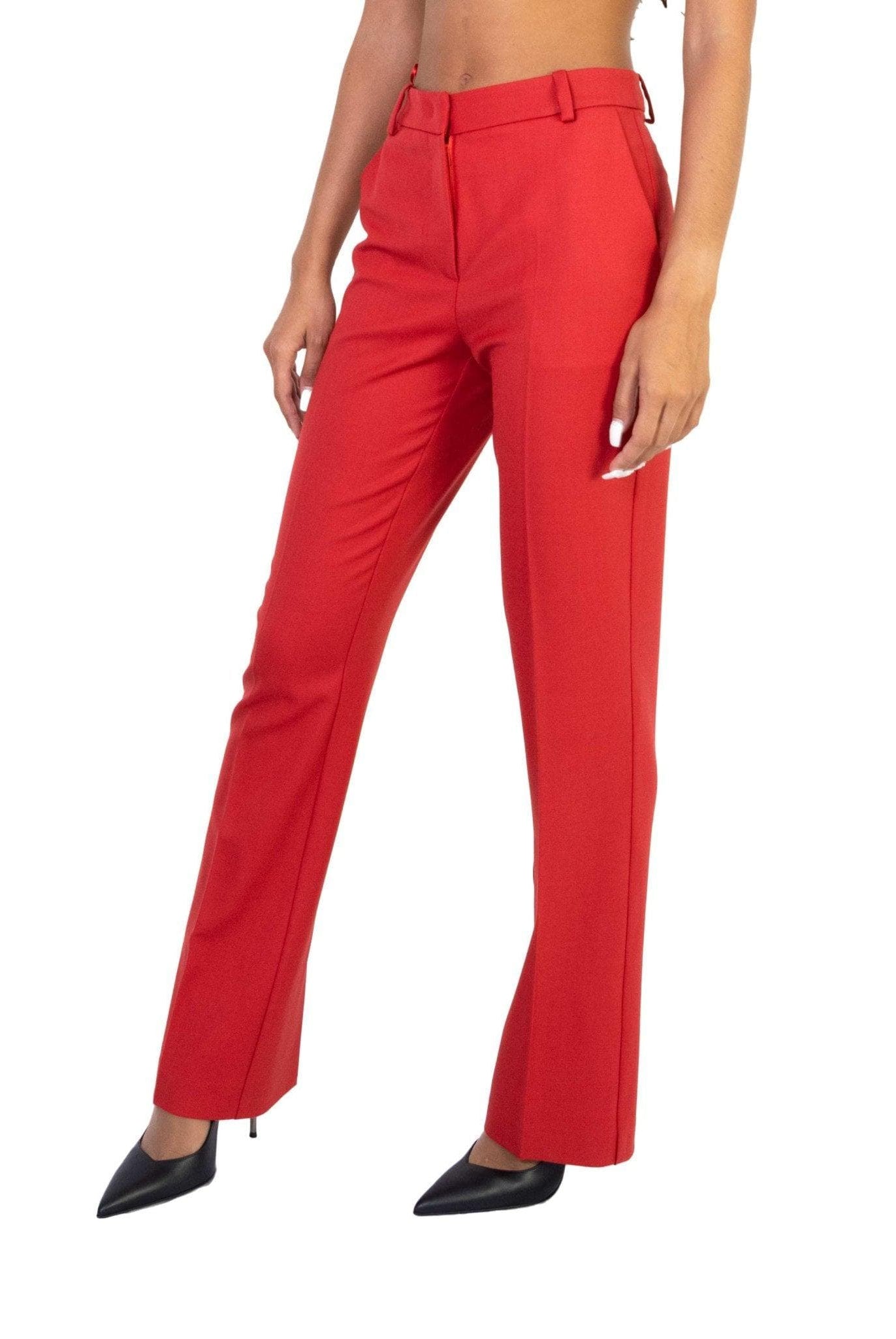 Pantaloni dritti con spacco rossi- Federica Tosi -Giorgioquinto