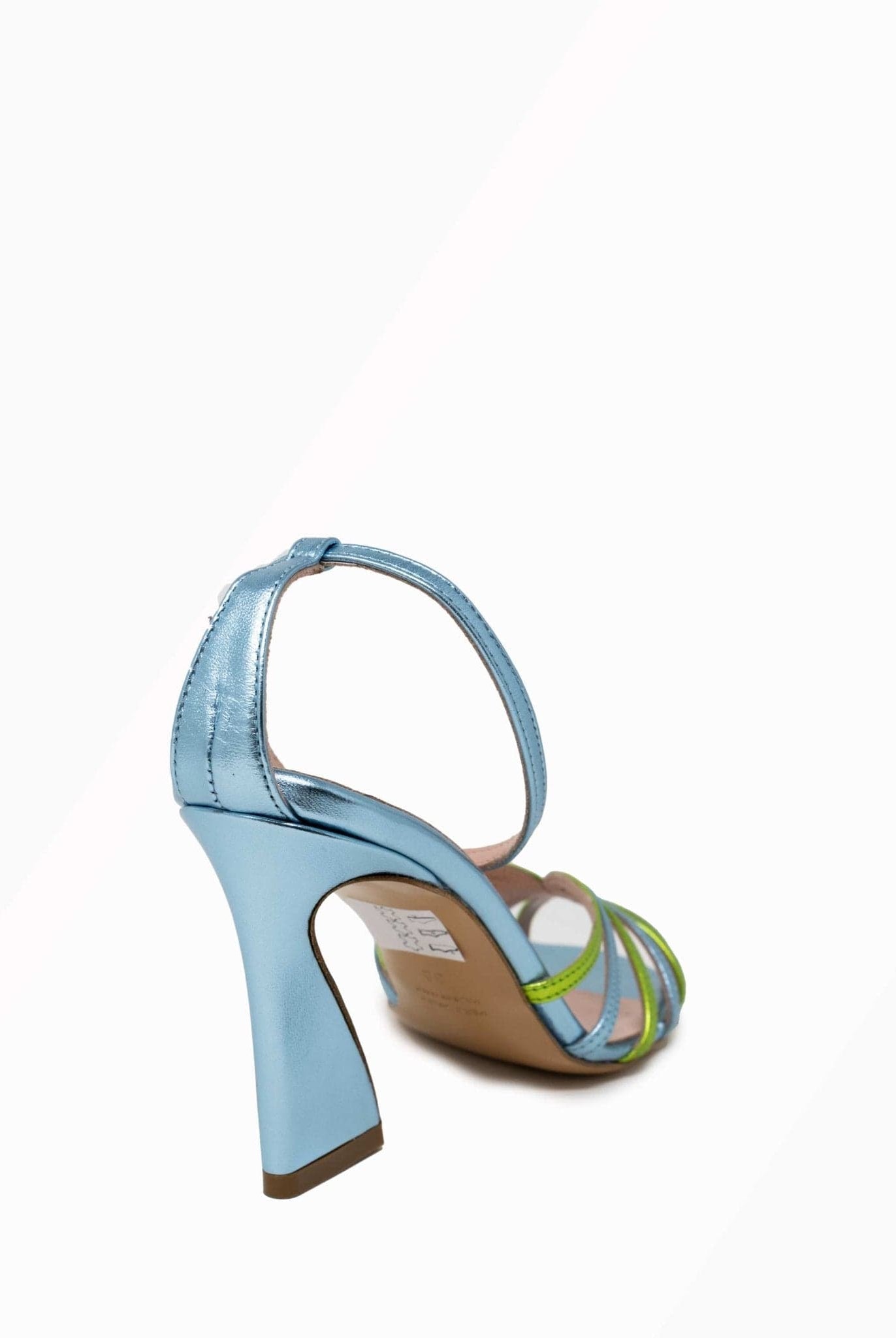 Sandalo a fasce bicolore laminato celeste- BY.A -Giorgioquinto