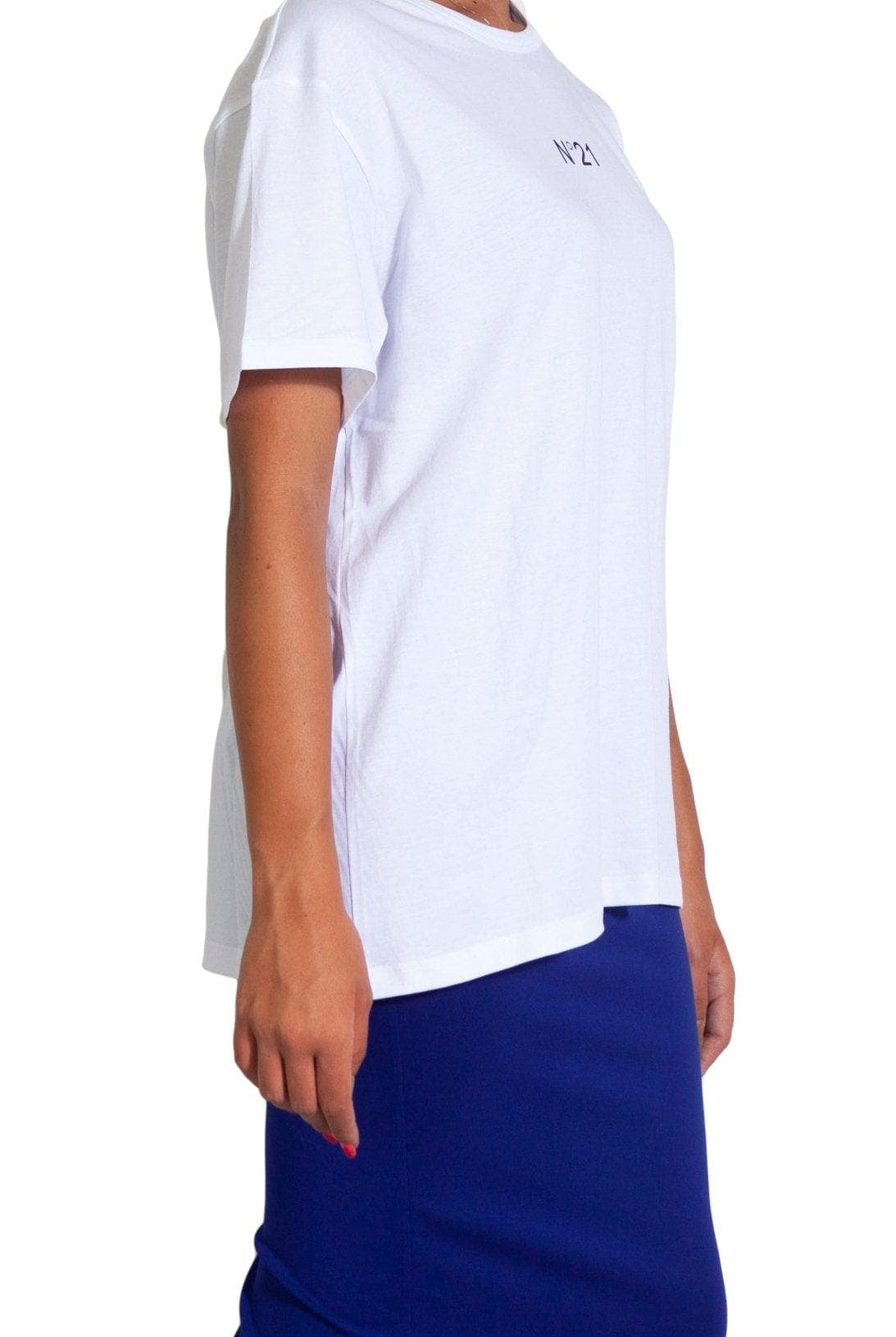 T-Shirt bianca con logo nero- N°21 -Giorgioquinto