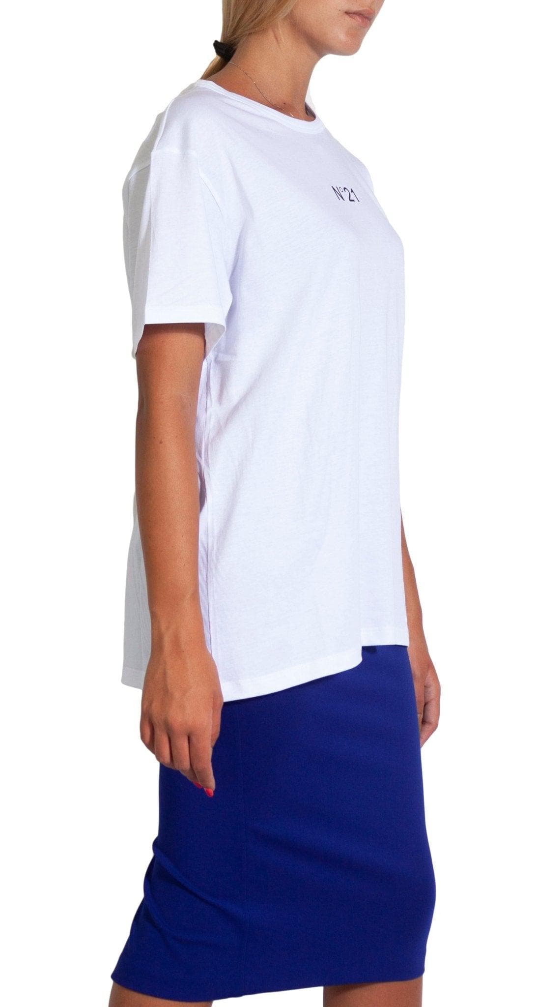 T-Shirt bianca con logo nero- N°21 -Giorgioquinto