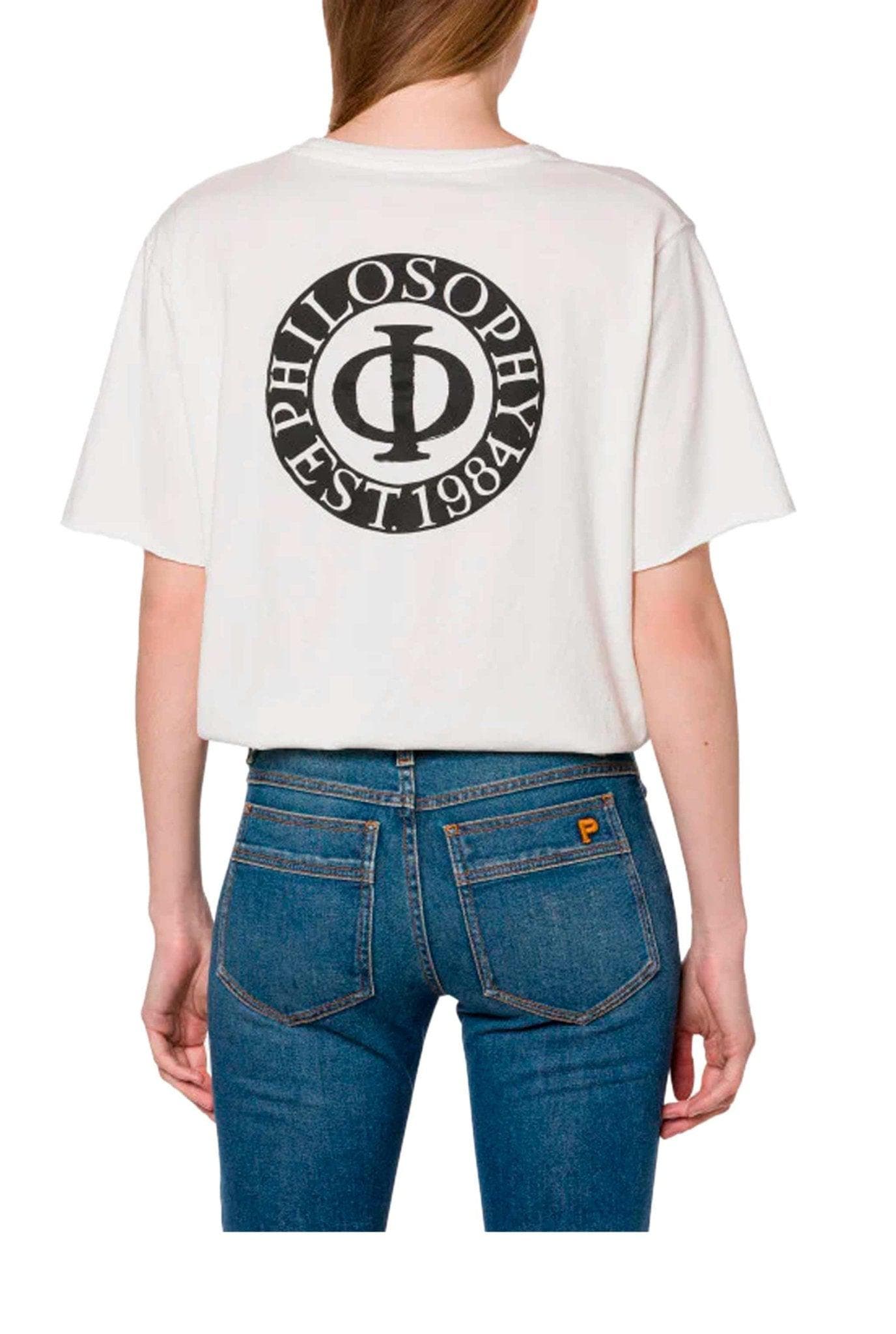 T-shirt bianca con logo- Philosophy -Giorgioquinto