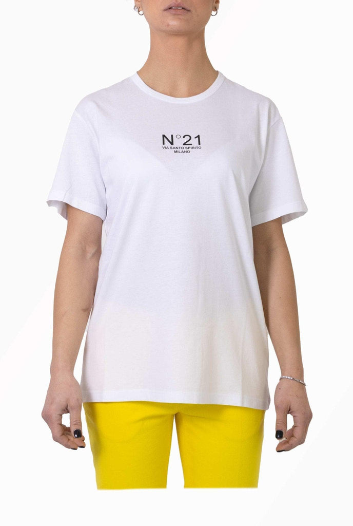 T-shirt bianca con logo- N°21 -Giorgioquinto