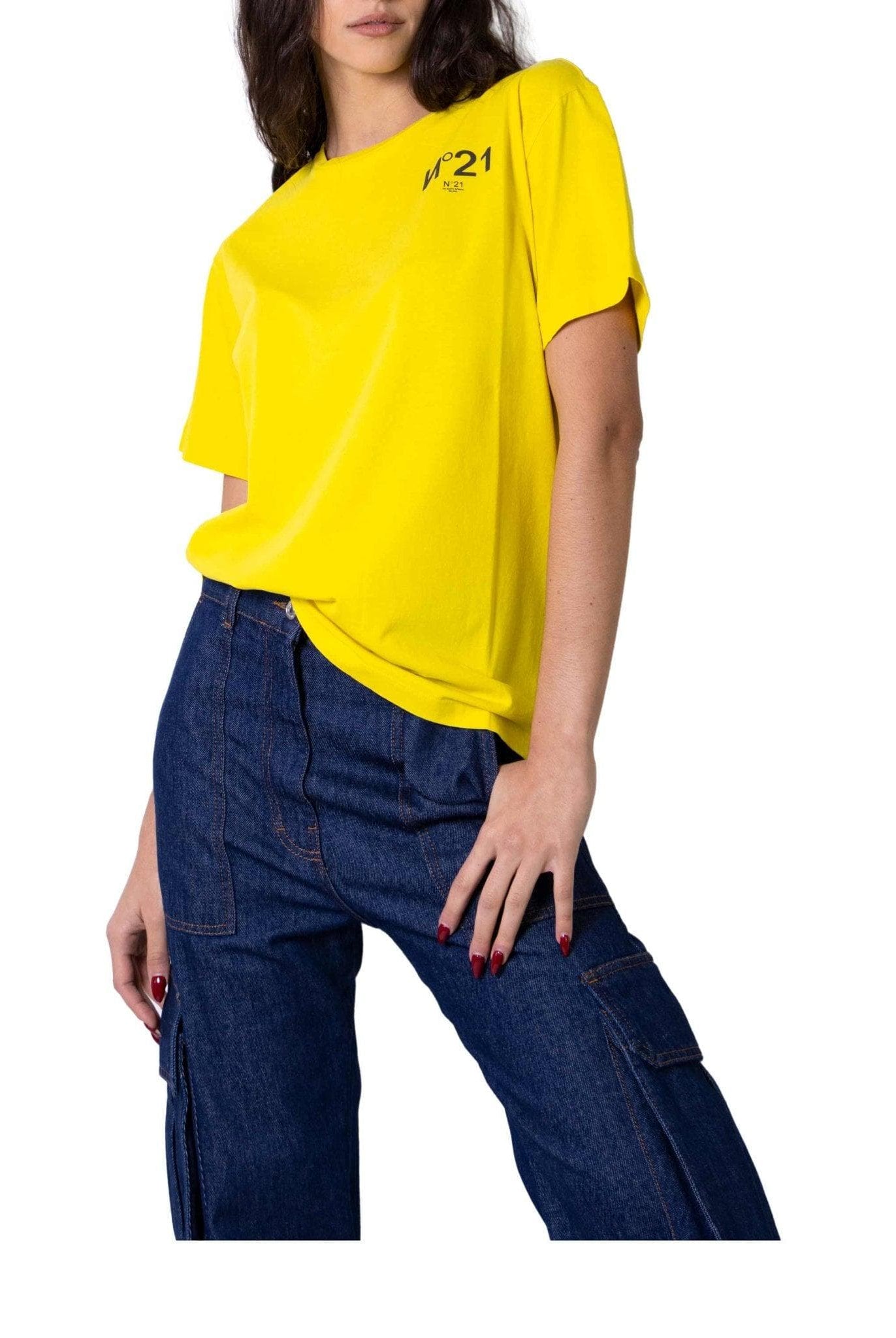 T-shirt gialla con logo- N°21 -Giorgioquinto