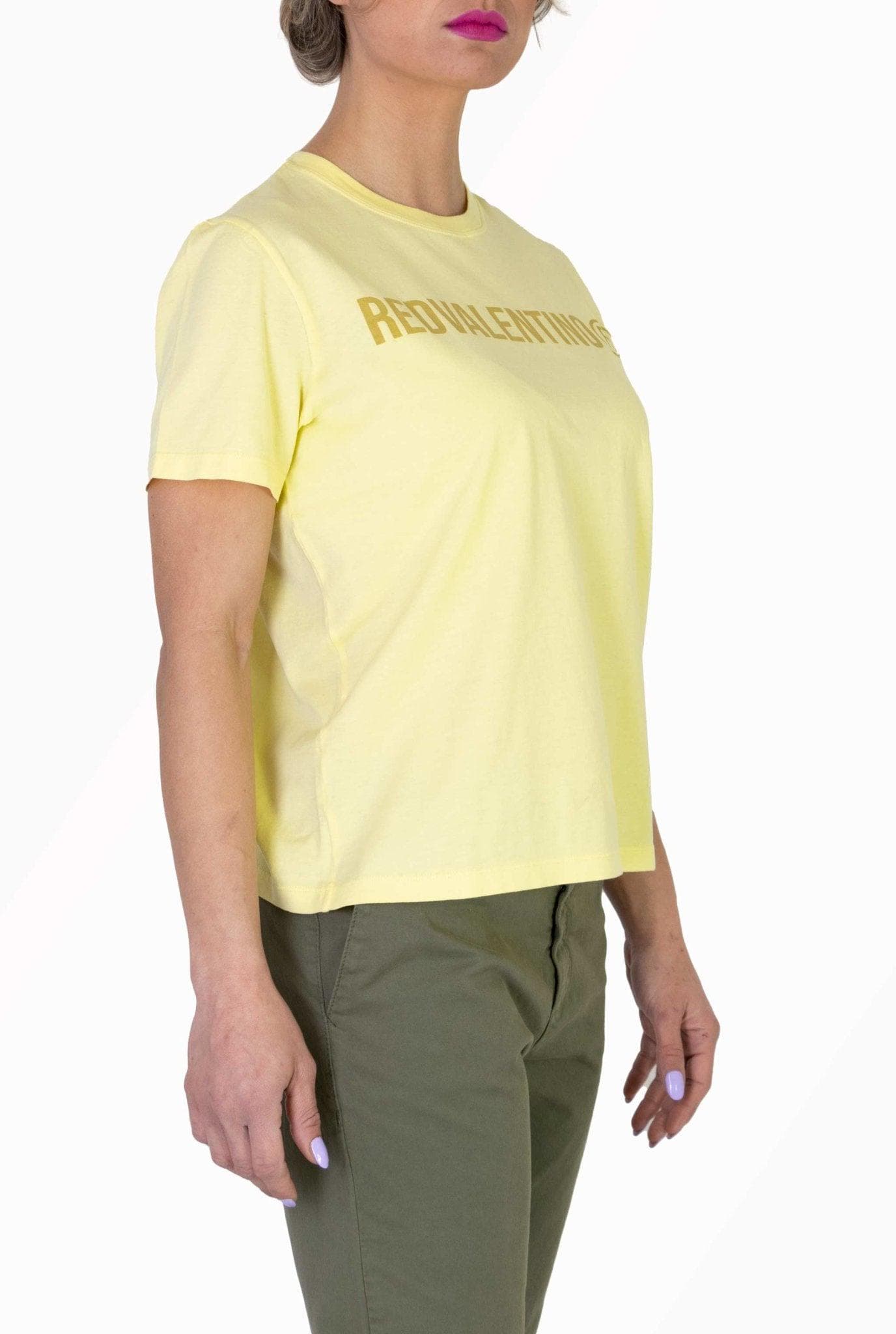 T-shirt gialla con logo REDV- Red Valentino -Giorgioquinto