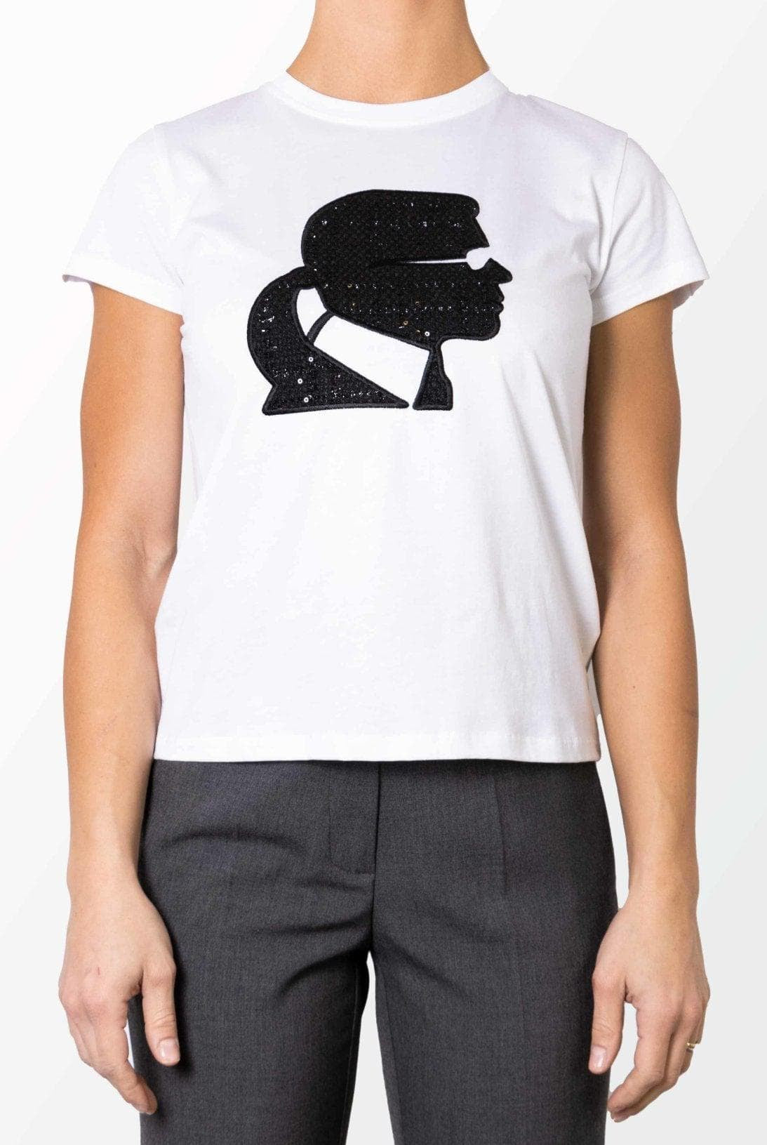 T-shirt logo bouclé- Karl Lagerfeld -Giorgioquinto