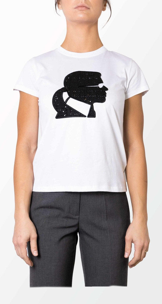T-shirt logo bouclé- Karl Lagerfeld -Giorgioquinto