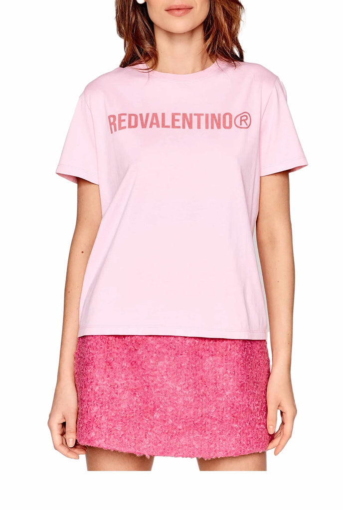 T-shirt rosa con logo REDV- Red Valentino -Giorgioquinto